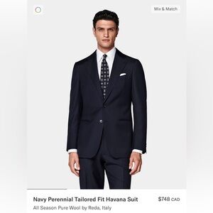 Suitsupply Navy Suit size 42 R (Perfect Condition)